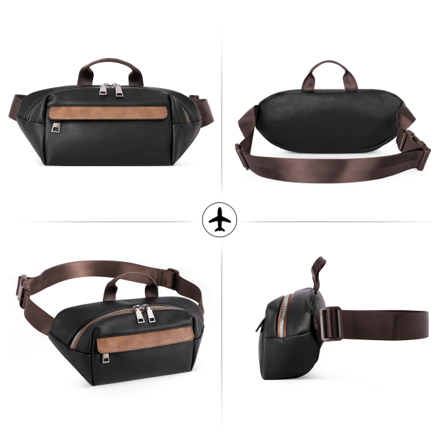 Leather Belt Bag Fanny Pack Crossbody Bags for Women Trendy Waist Bag with Adjustable Strap