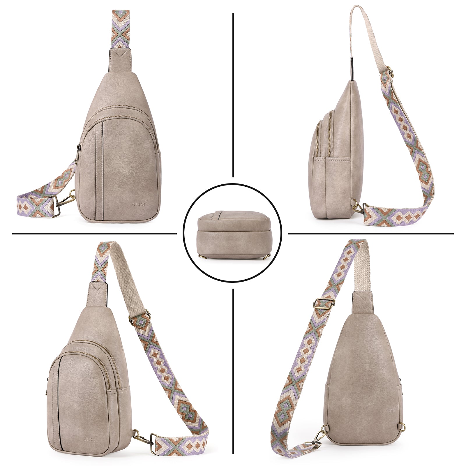 Sling Bag Crossbody Bags for Woman Leather Cross Body Bag Sling Backpack Crossbody Chest Bag Daypack Travel