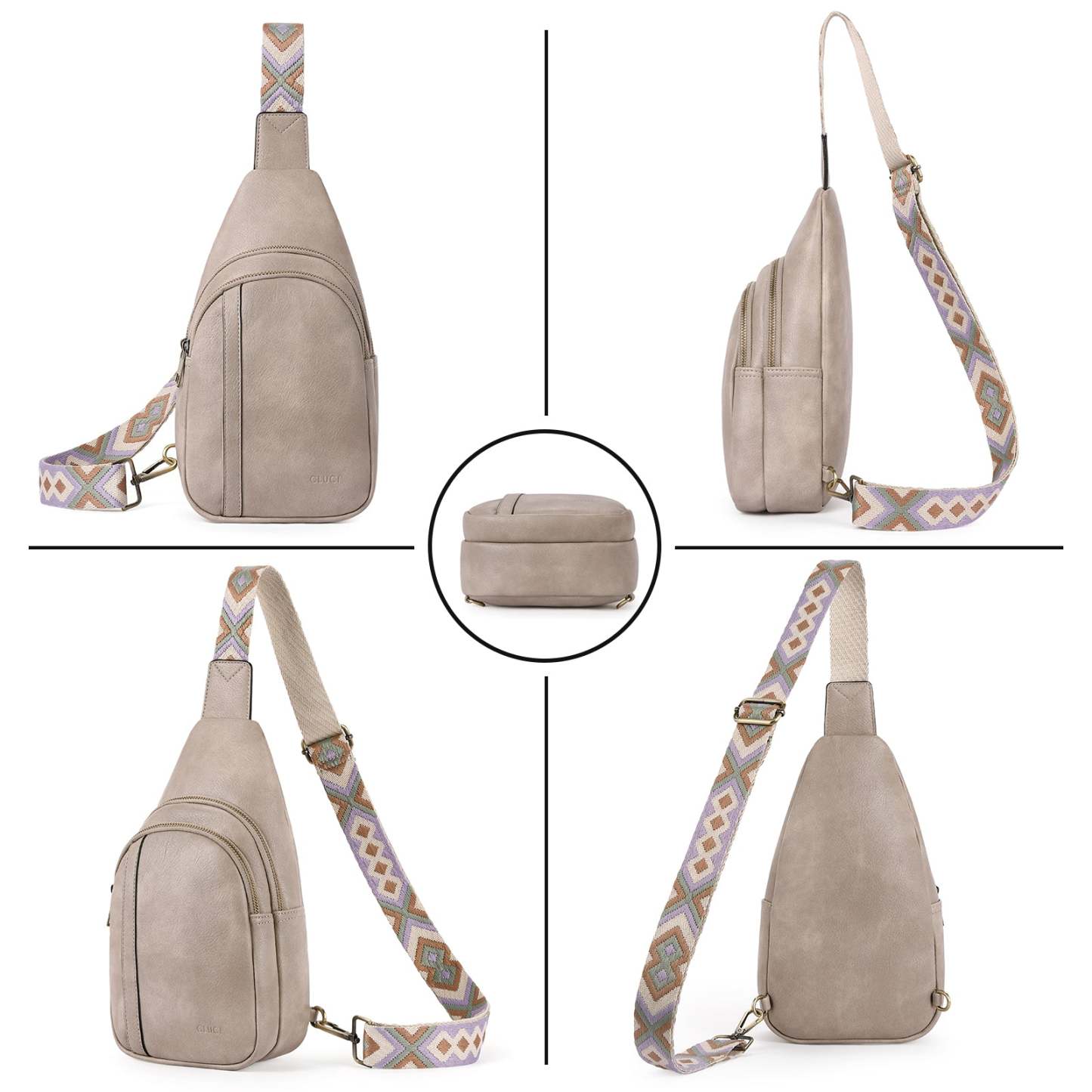 Sling Bag Crossbody Bags for Woman Leather Cross Body Bag Sling Backpack Crossbody Chest Bag Daypack Travel