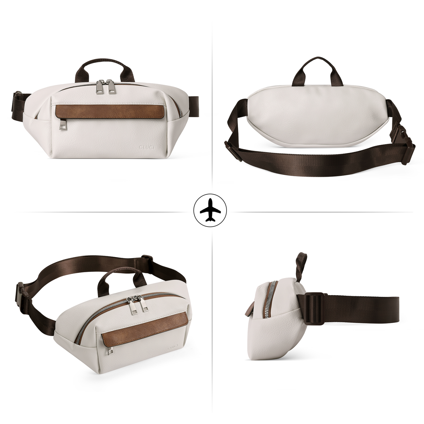 Leather Belt Bag Fanny Pack Crossbody Bags for Women Trendy Waist Bag with Adjustable Strap
