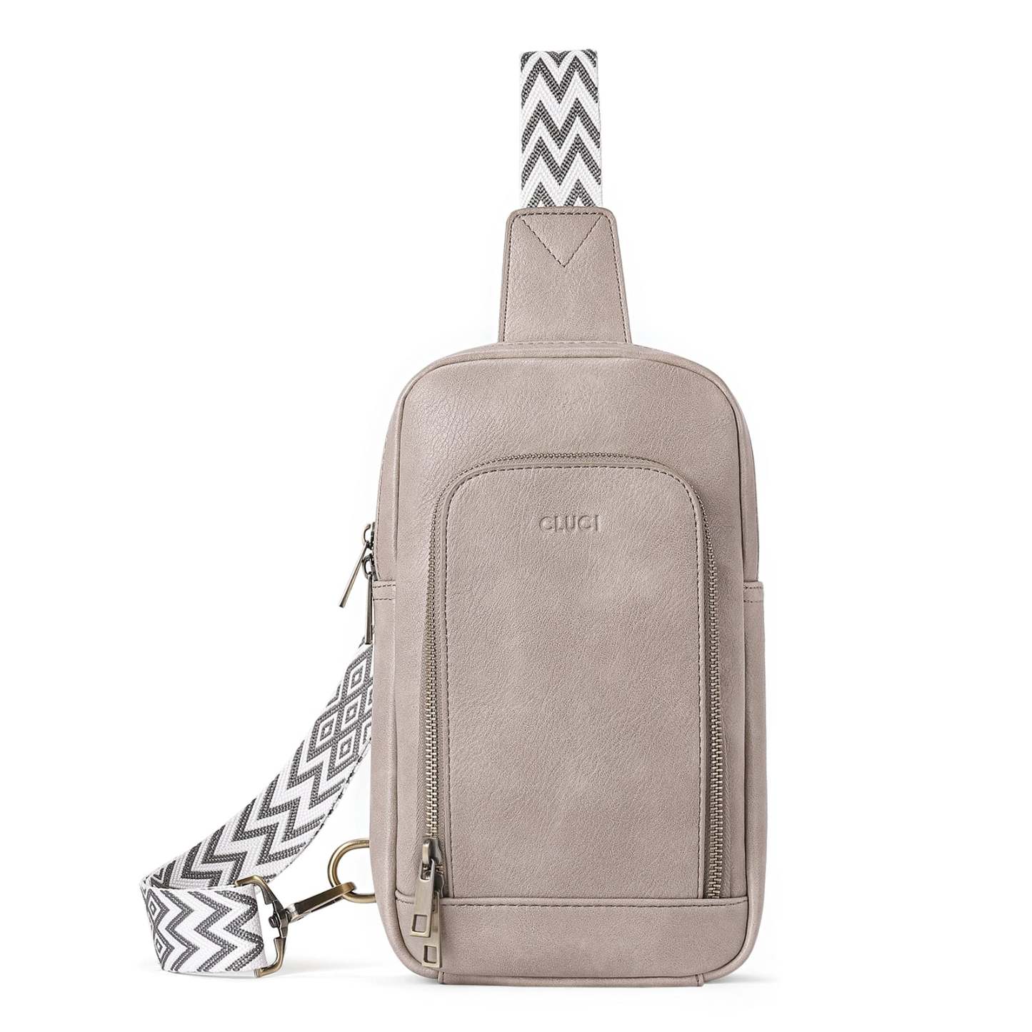 Large PU Leather Crossbody Sling Bag for Women Travel Hiking Cycling