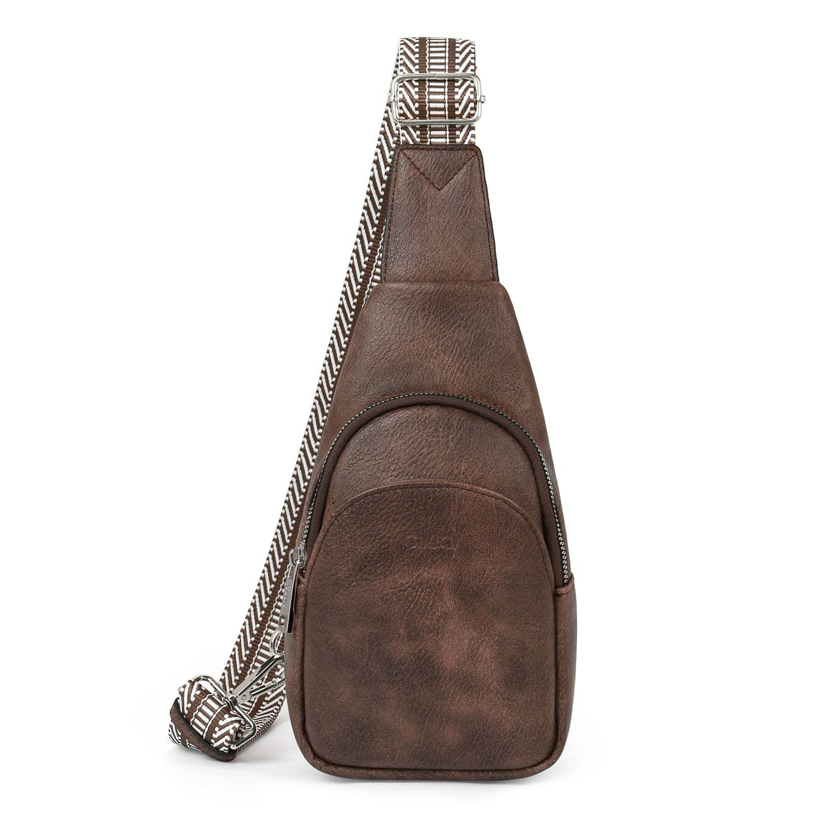 Faux Leather Small Sling Bag Fashion Waist Packs with Guitar Strap for Women's Fanny Packs