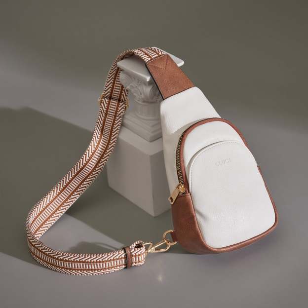 Faux Leather Small Sling Bag Fashion Waist Packs with Guitar Strap for Women's Fanny Packs