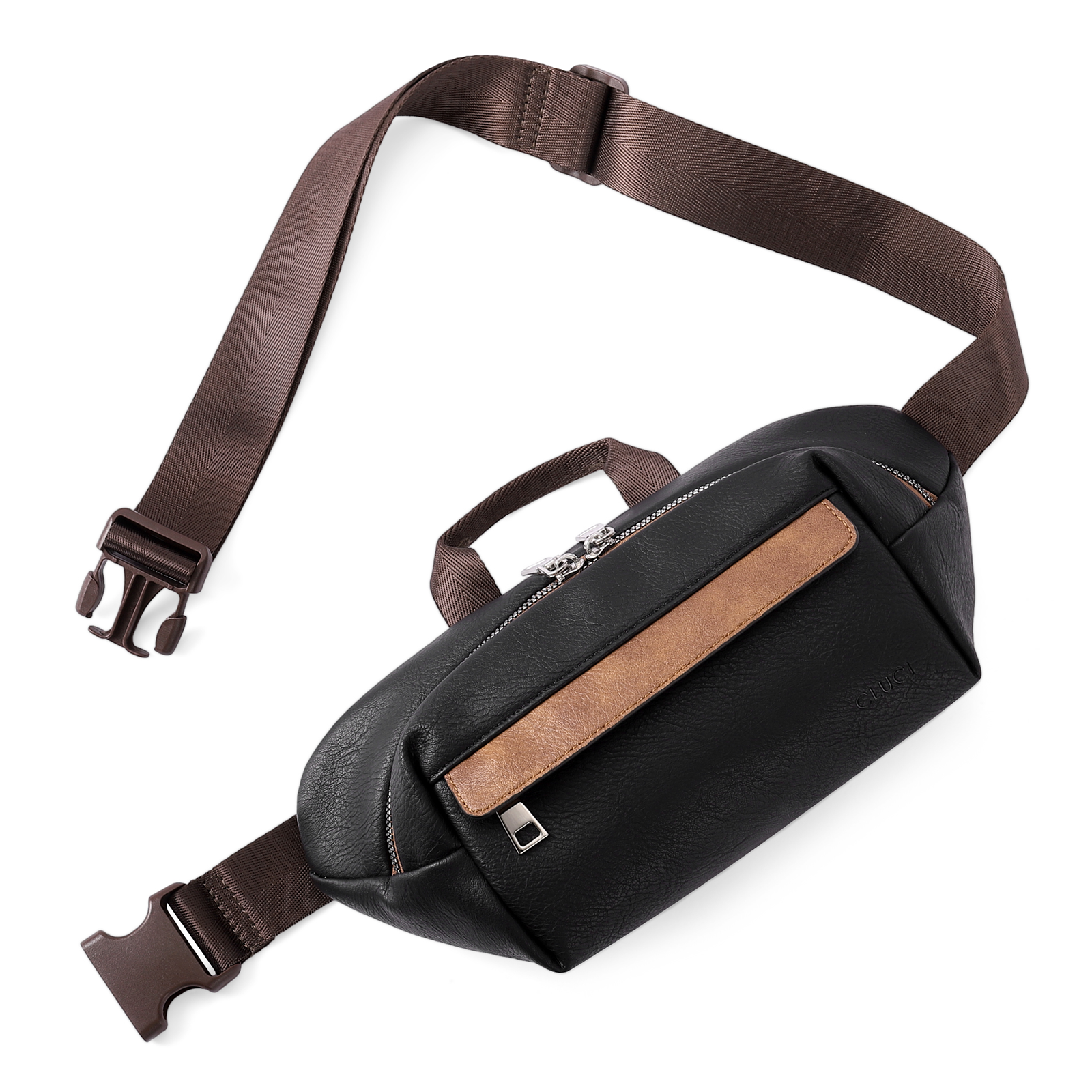 Leather Belt Bag Fanny Pack Crossbody Bags for Women Trendy Waist Bag with Adjustable Strap