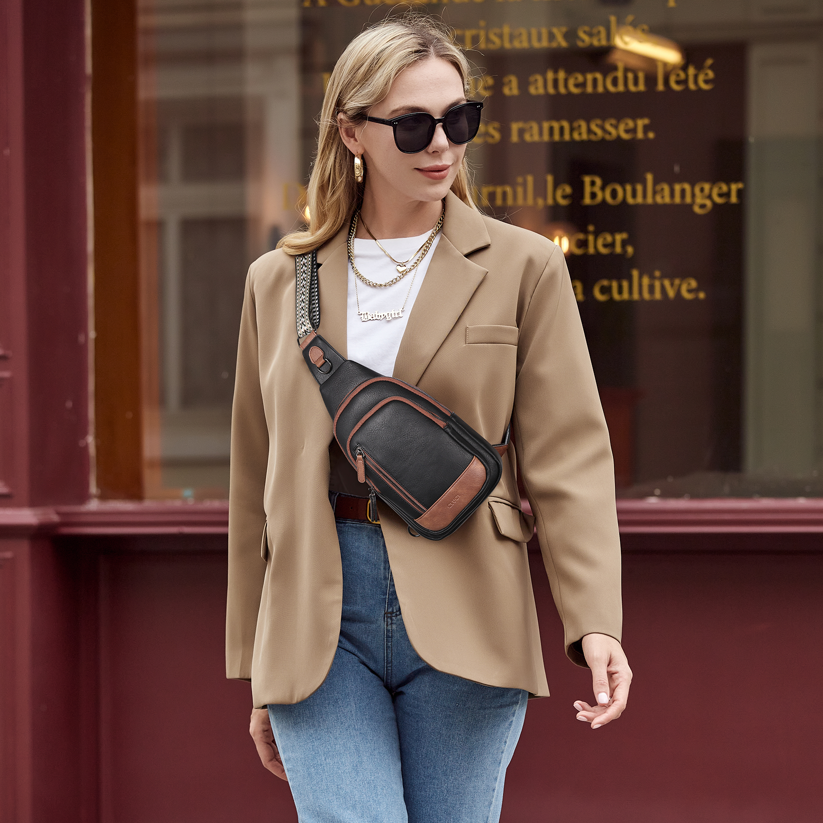 Sling Bag for Women Crossbody Leather