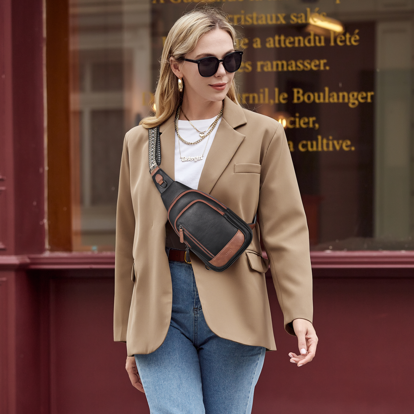 Sling Bag for Women Crossbody Leather