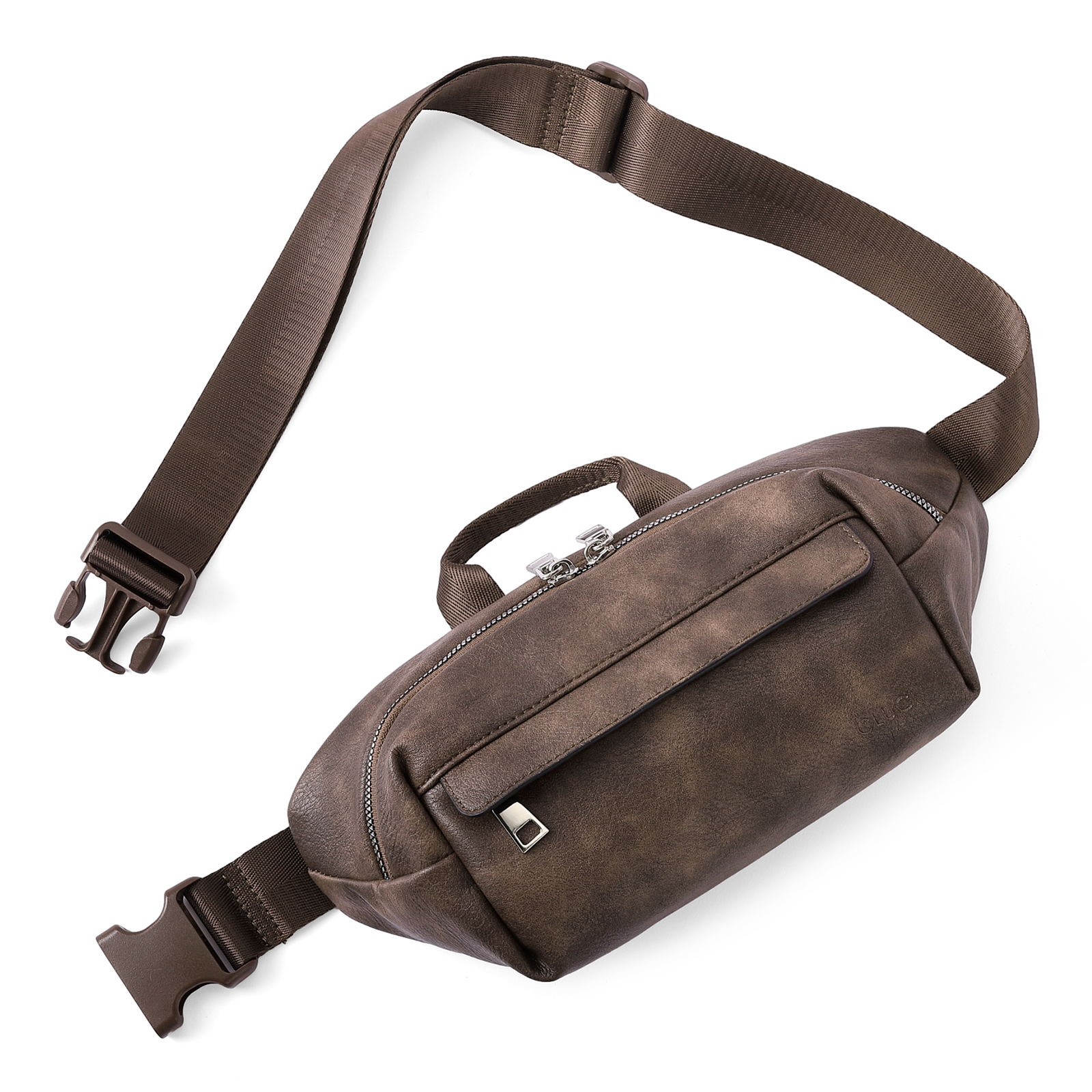 Leather Belt Bag Fanny Pack Crossbody Bags for Women Trendy Waist Bag with Adjustable Strap