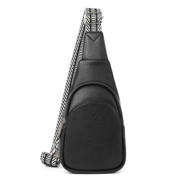 Faux Leather Small Sling Bag Fashion Waist Packs with Guitar Strap for Women's Fanny Packs