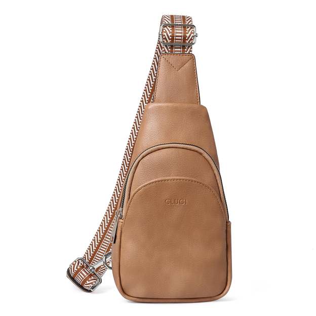 Faux Leather Small Sling Bag Fashion Waist Packs with Guitar Strap for Women's Fanny Packs