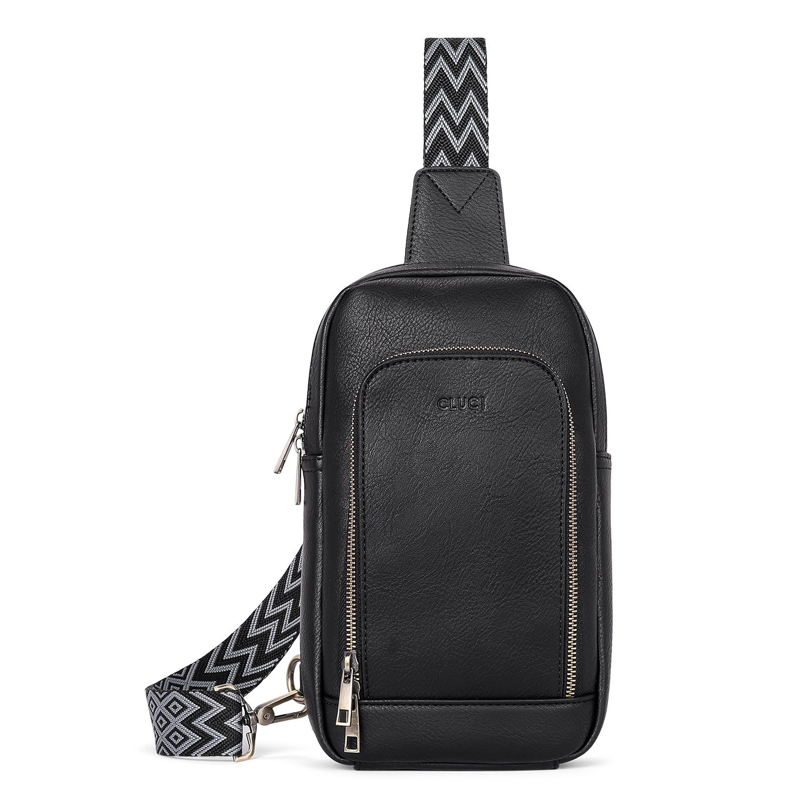 Large PU Leather Crossbody Sling Bag for Women Travel Hiking Cycling