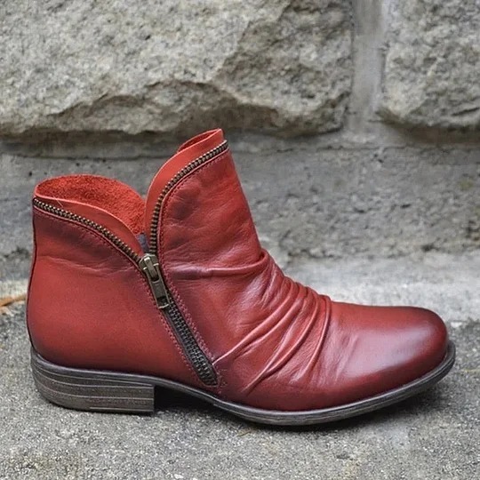 Last Day 59% OFF-Women Zipper Waterproof Ankle-Support Boots