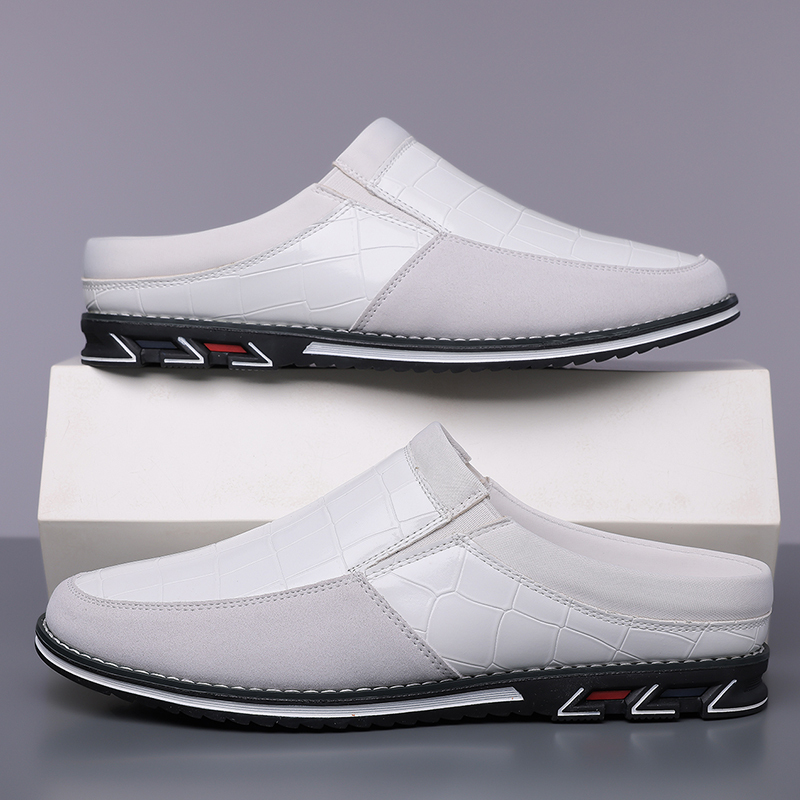 Men's Fashion Calfskin Leather Slippers