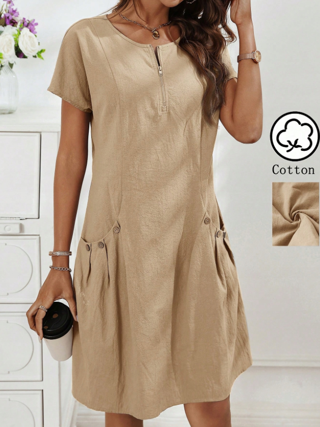 Barbara | Stylish Sleeve Dress with Pockets for Everyday Wear