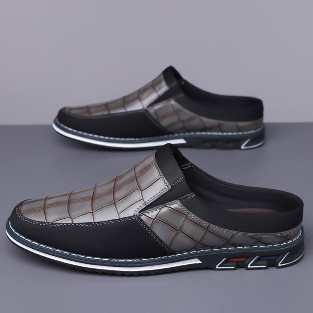 Men's Fashion Calfskin Leather Slippers