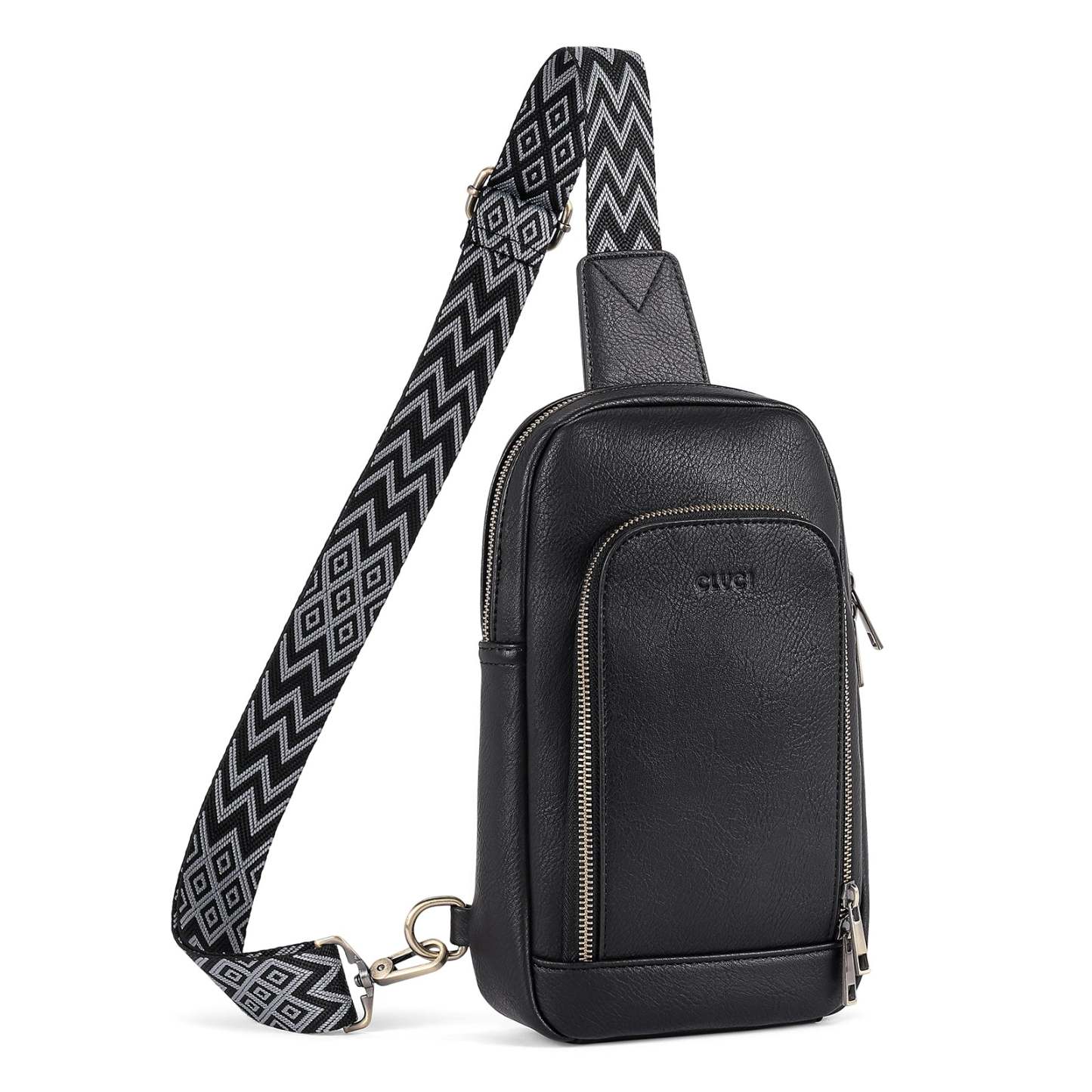 Large PU Leather Crossbody Sling Bag for Women Travel Hiking Cycling