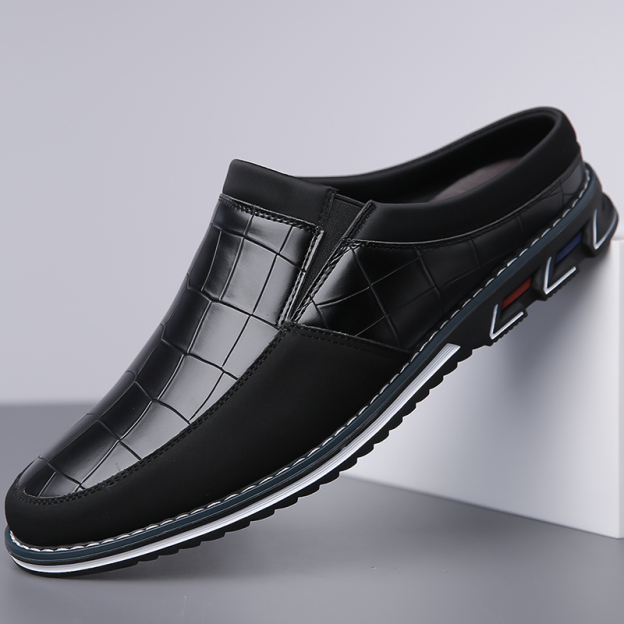 Men's Fashion Calfskin Leather Slippers