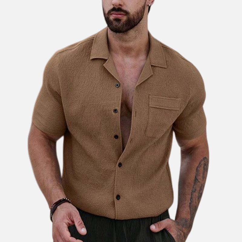 Men's Soft Skin Textured Short Sleeve Shirt