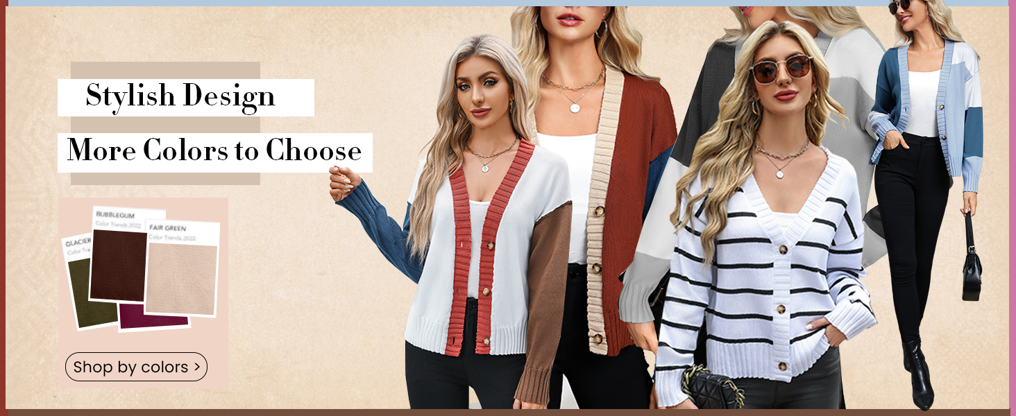 Zeagoo Women's Long Sleeve Cropped Sweater Cardigan Button up Open Front Coat