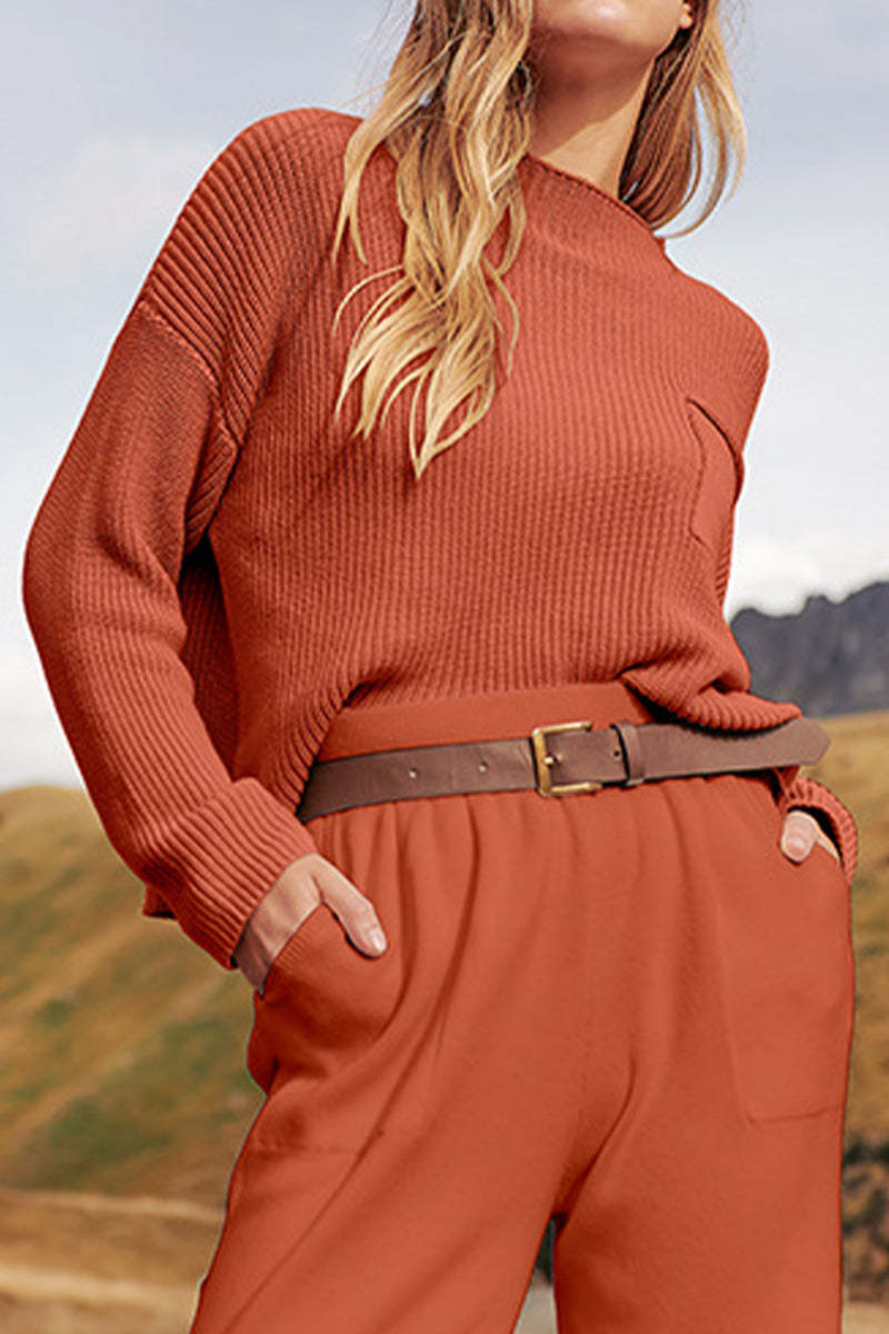 European Minimalism: Relaxed Sweater Top And Trouser Set