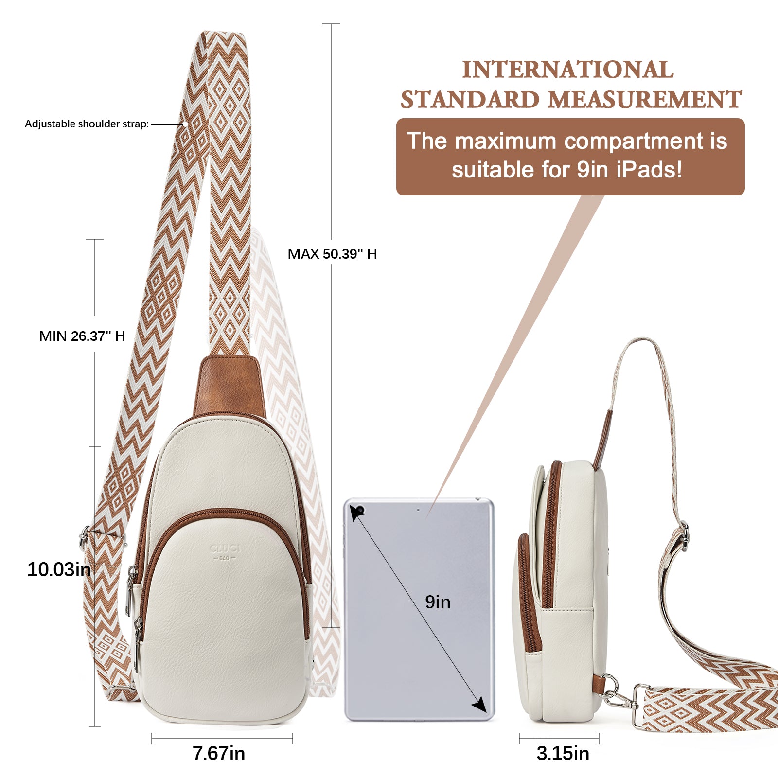 Small PU Leather Sling Bag Crossbody Bag for Women Traveling Hiking Cycling