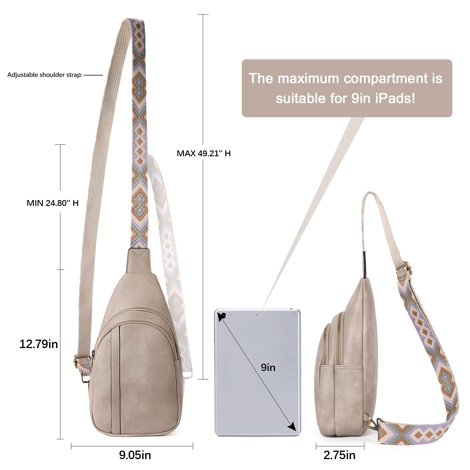 Sling Bag Crossbody Bags for Woman Leather Cross Body Bag Sling Backpack Crossbody Chest Bag Daypack Travel