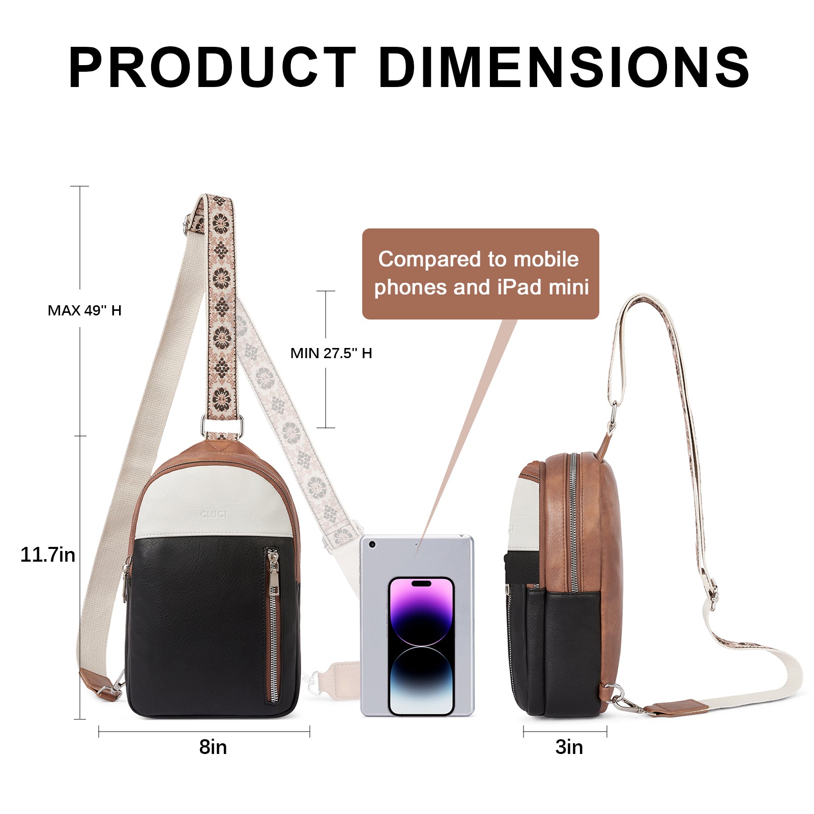 Large Leather Fanny Packs Sling Bag for Women Crossbody Purse Trendy Chest Bag