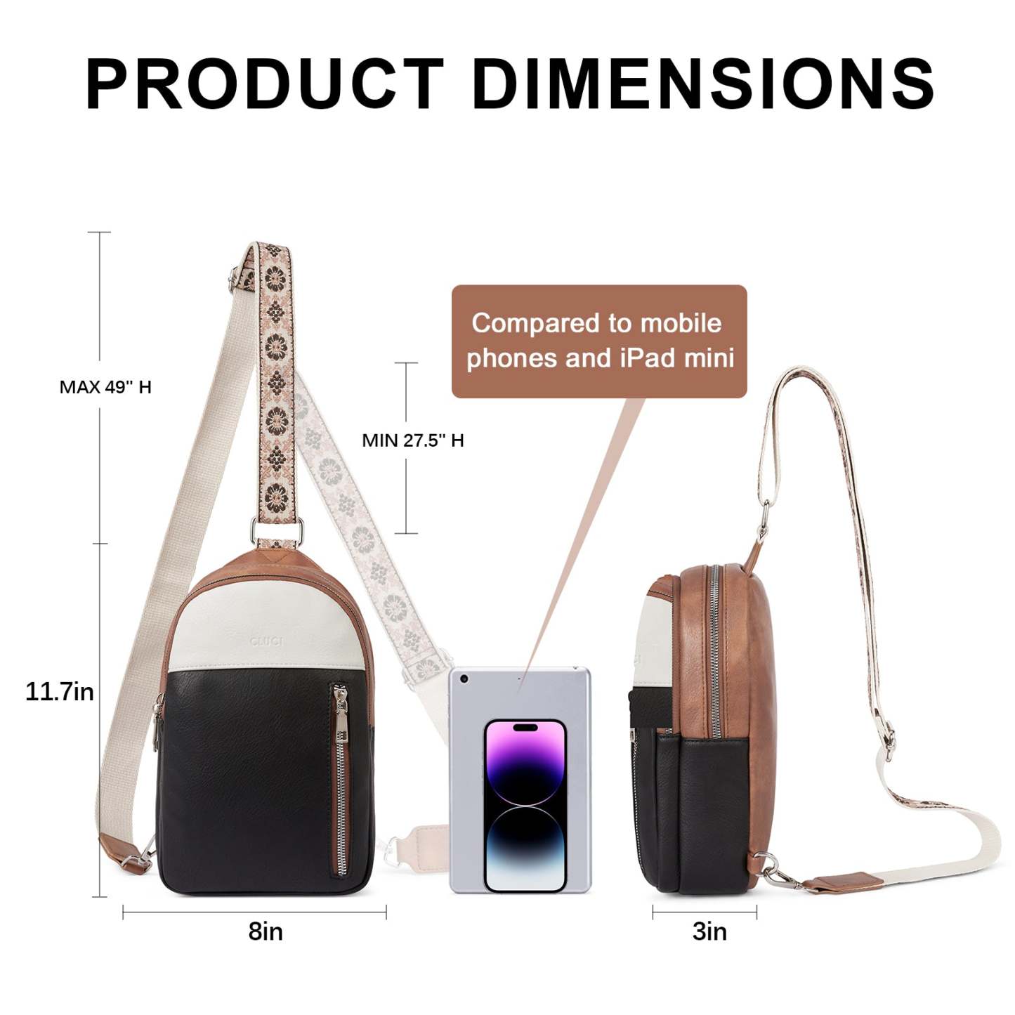 Large Leather Fanny Packs Sling Bag for Women Crossbody Purse Trendy Chest Bag