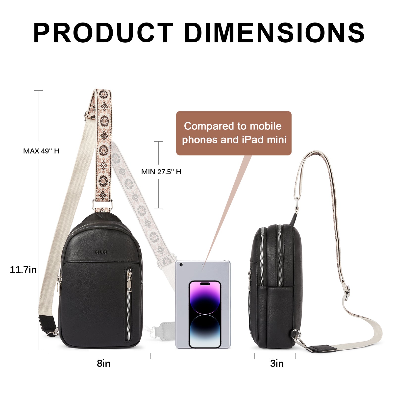 Large Leather Fanny Packs Sling Bag for Women Crossbody Purse Trendy Chest Bag