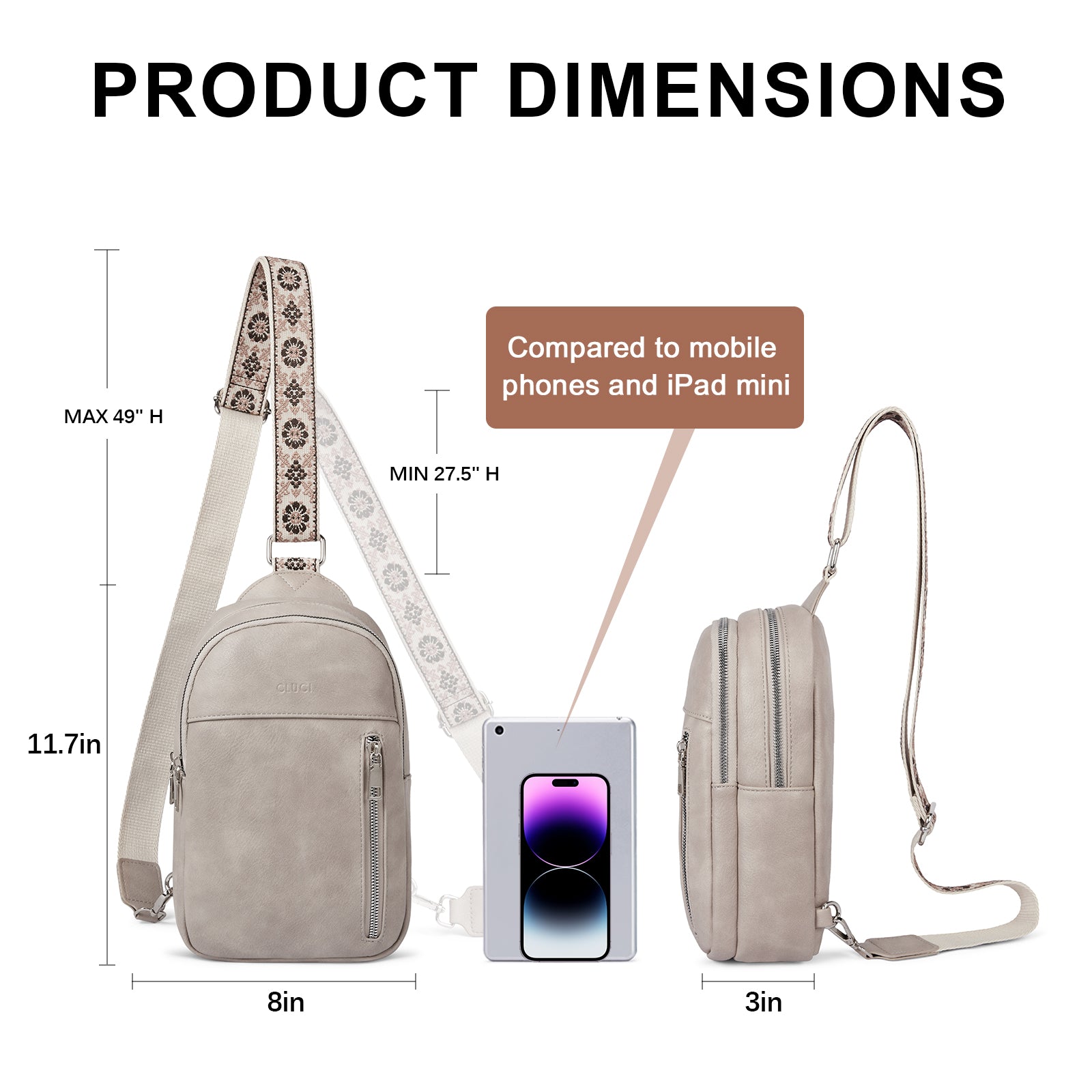 Large Leather Fanny Packs Sling Bag for Women Crossbody Purse Trendy Chest Bag