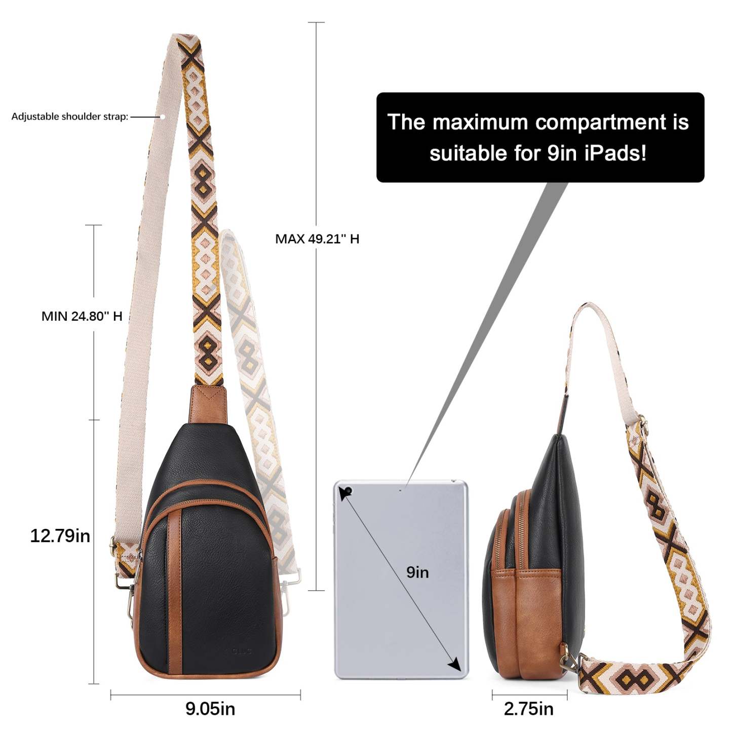 Sling Bag Crossbody Bags for Woman Leather Cross Body Bag Sling Backpack Crossbody Chest Bag Daypack Travel