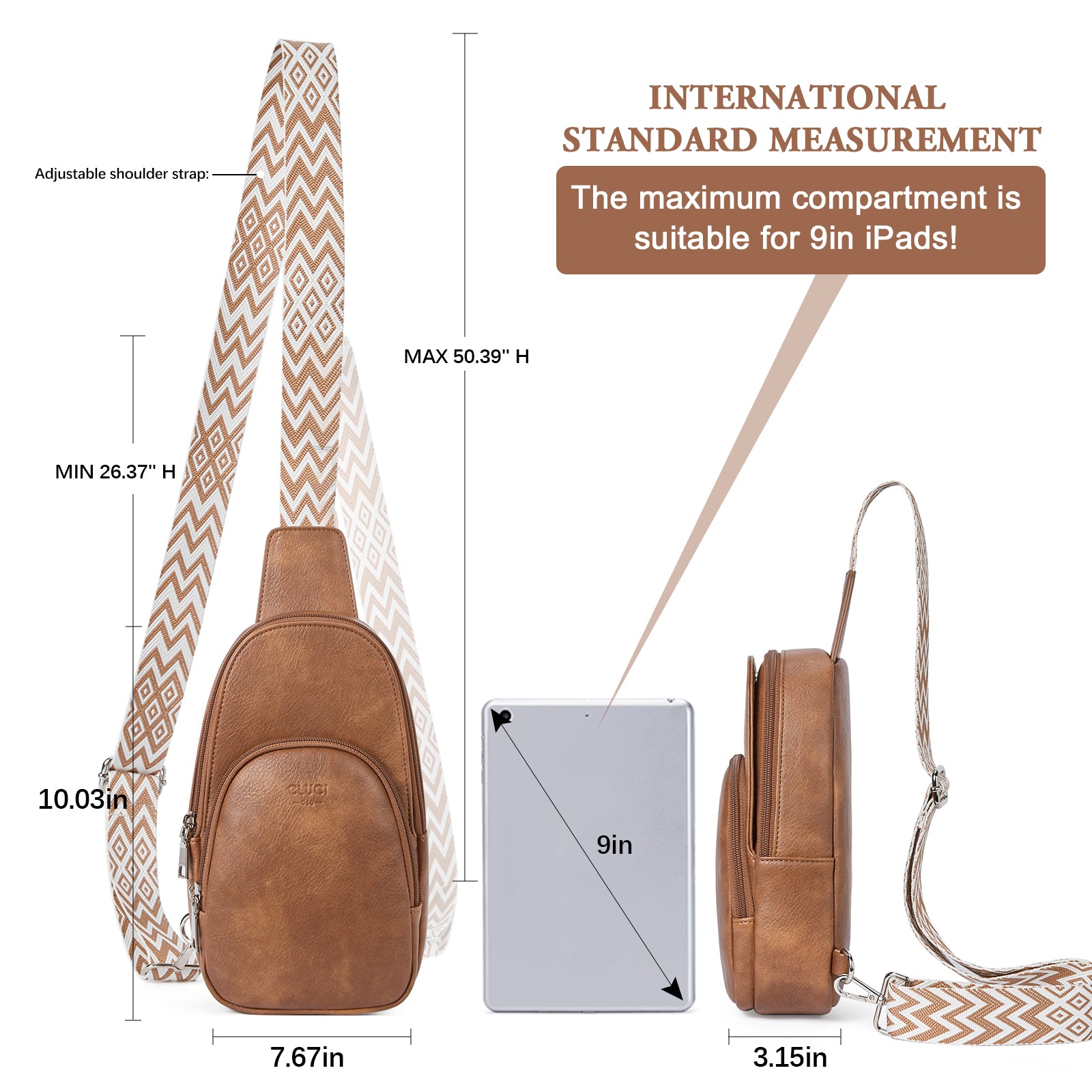 Small PU Leather Sling Bag Crossbody Bag for Women Traveling Hiking Cycling