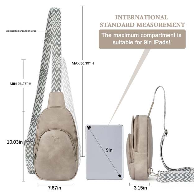 Small PU Leather Sling Bag Crossbody Bag for Women Traveling Hiking Cycling