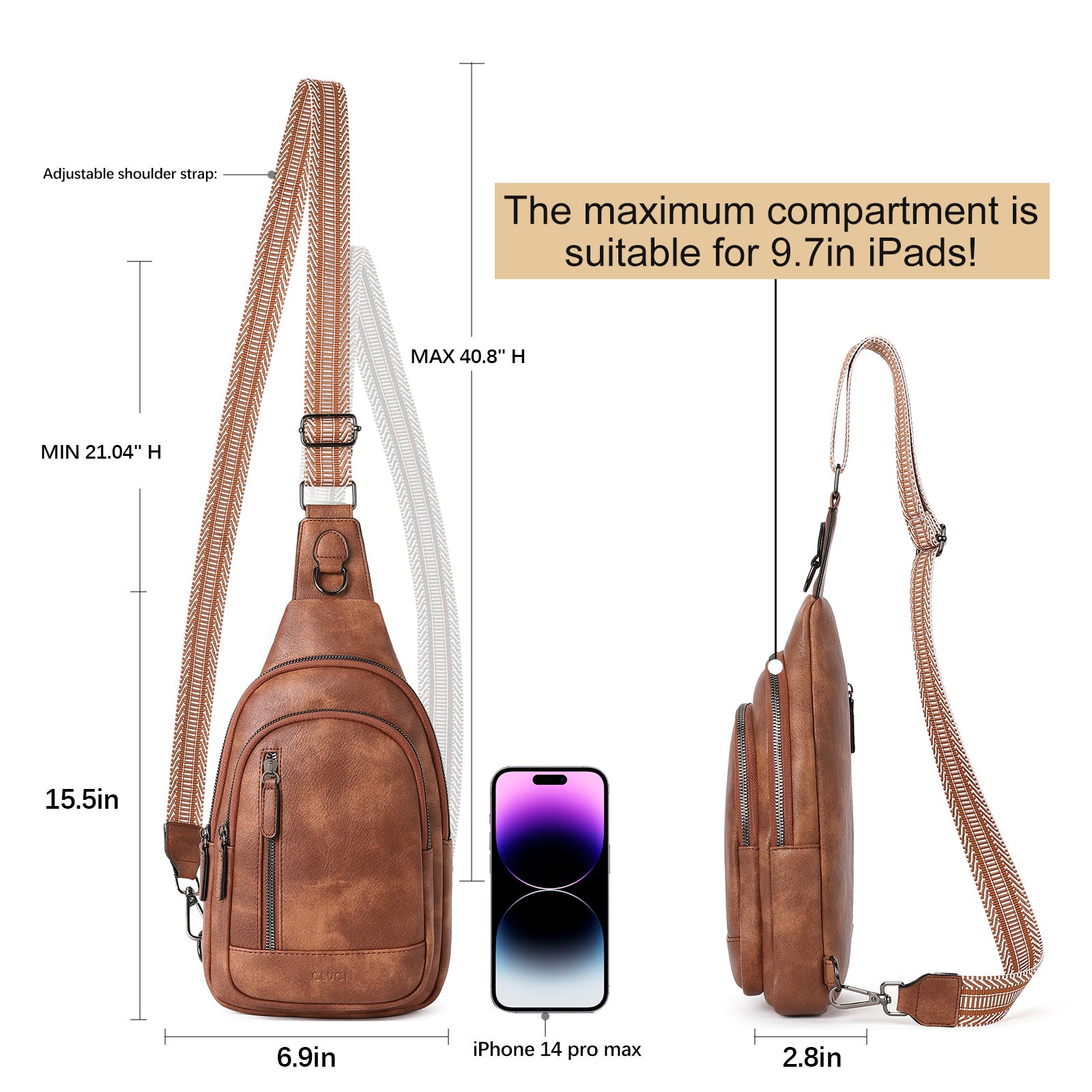 Sling Bag for Women Crossbody Leather