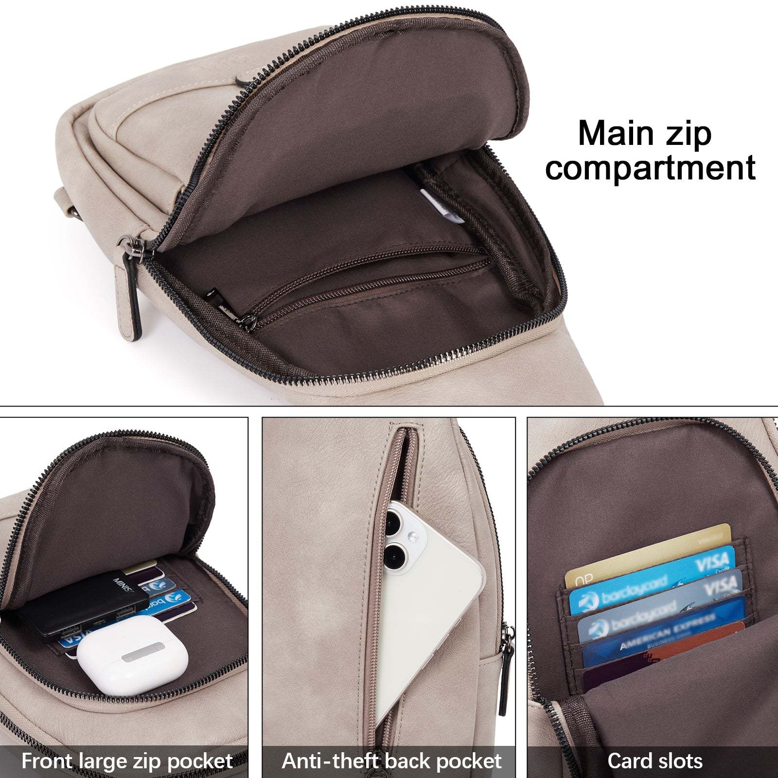 Sling Bag for Women Crossbody Leather