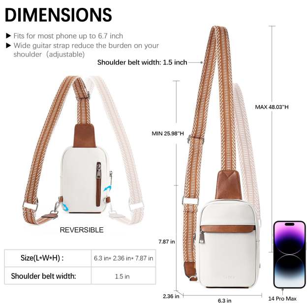 Small Sling Bag Vegan Leather Crossbody Chest Bags Trendy Women's Fanny Pack