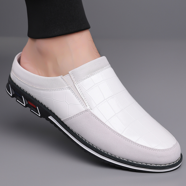 Men's Fashion Calfskin Leather Slippers