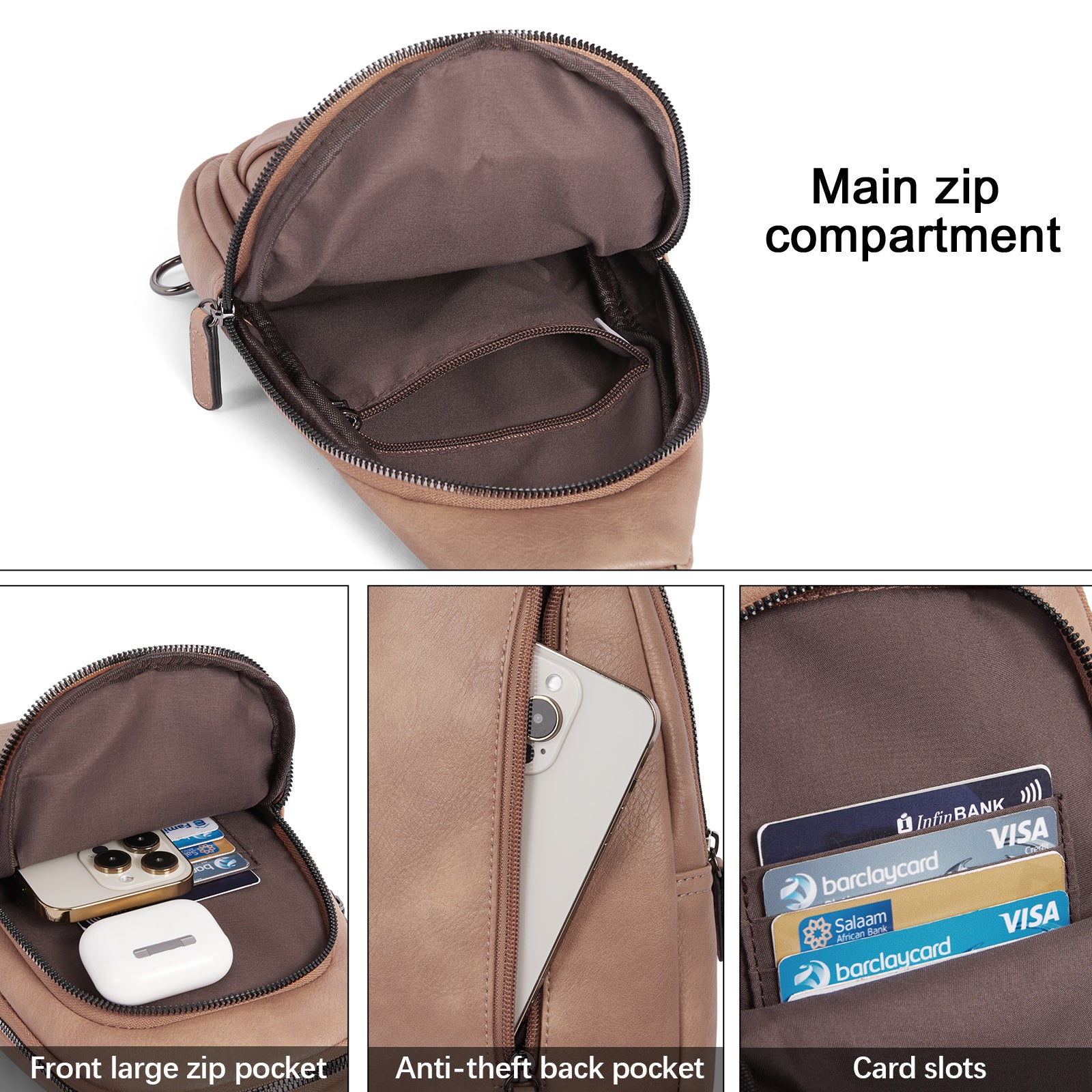 Sling Bag for Women Crossbody Leather