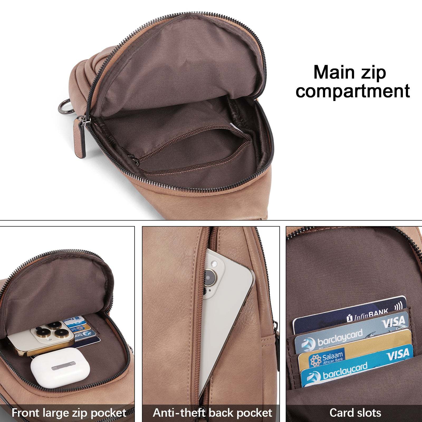 Sling Bag for Women Crossbody Leather