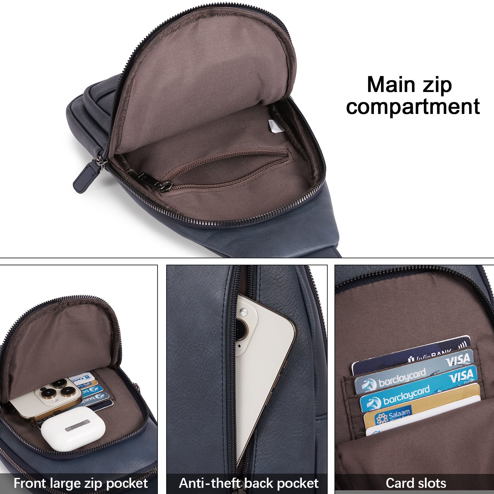 Sling Bag for Women Crossbody Leather