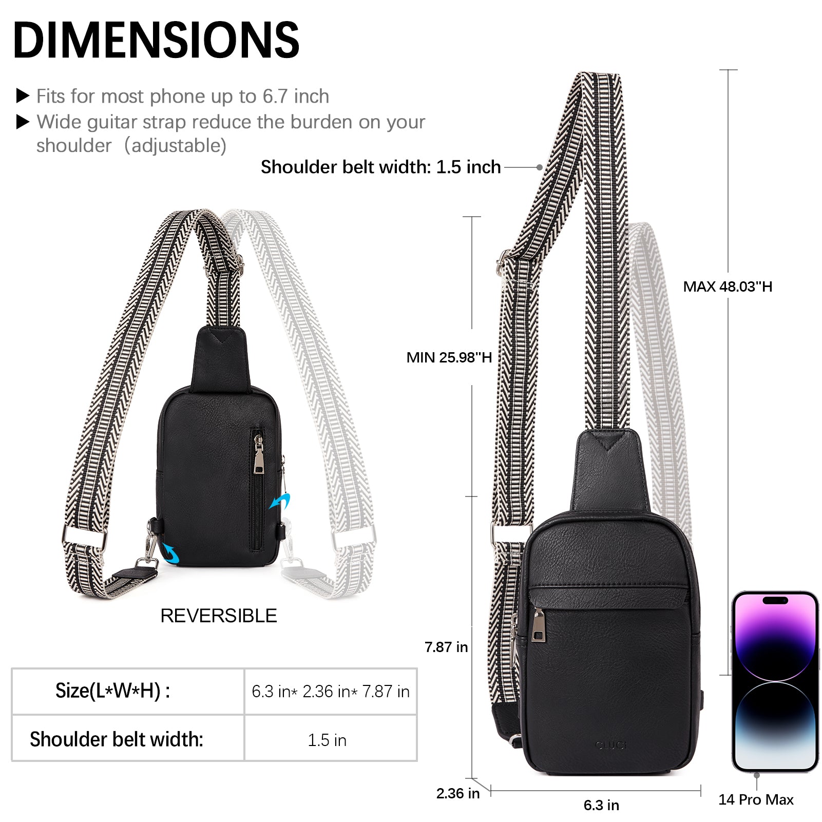 Small Sling Bag Vegan Leather Crossbody Chest Bags Trendy Women's Fanny Pack