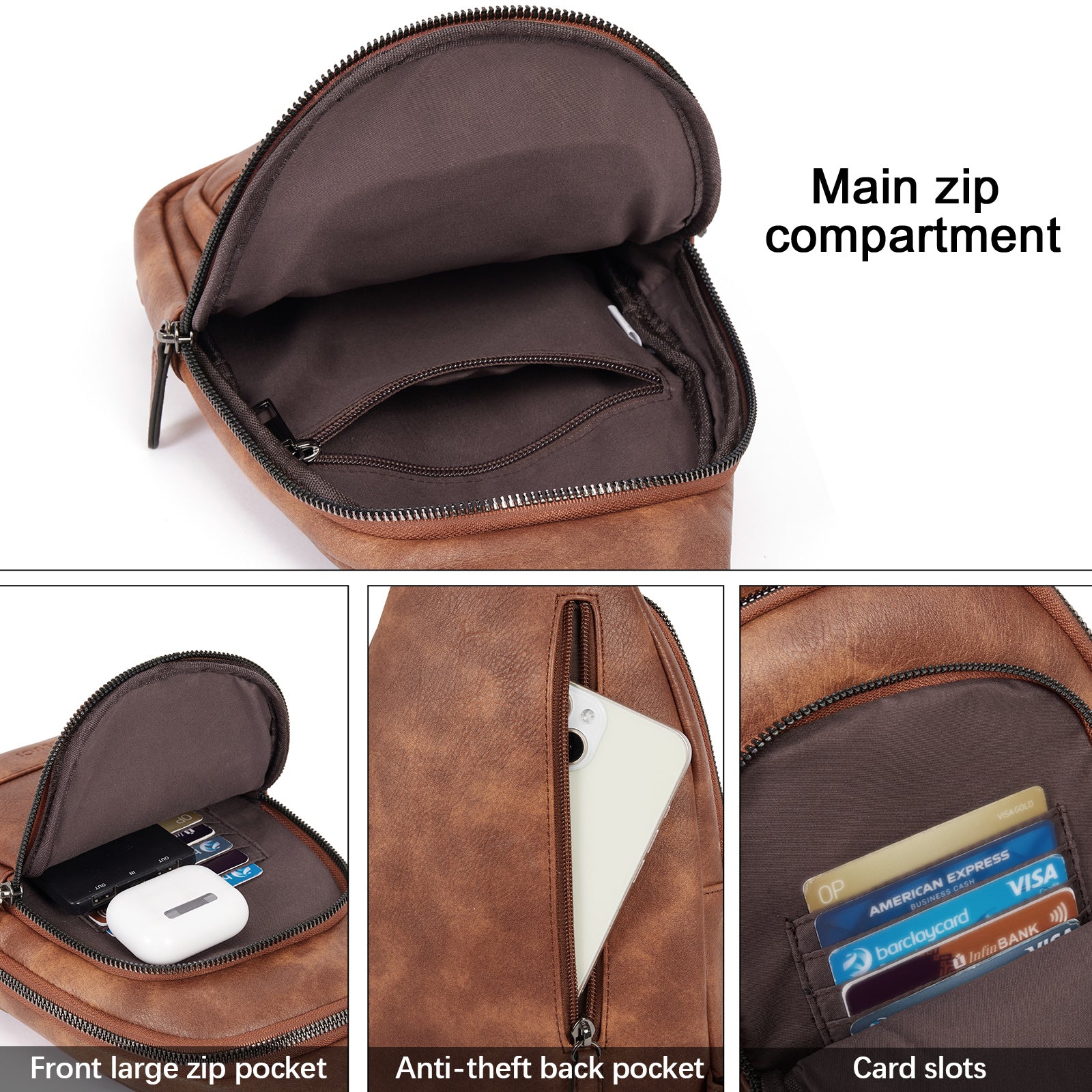 Sling Bag for Women Crossbody Leather