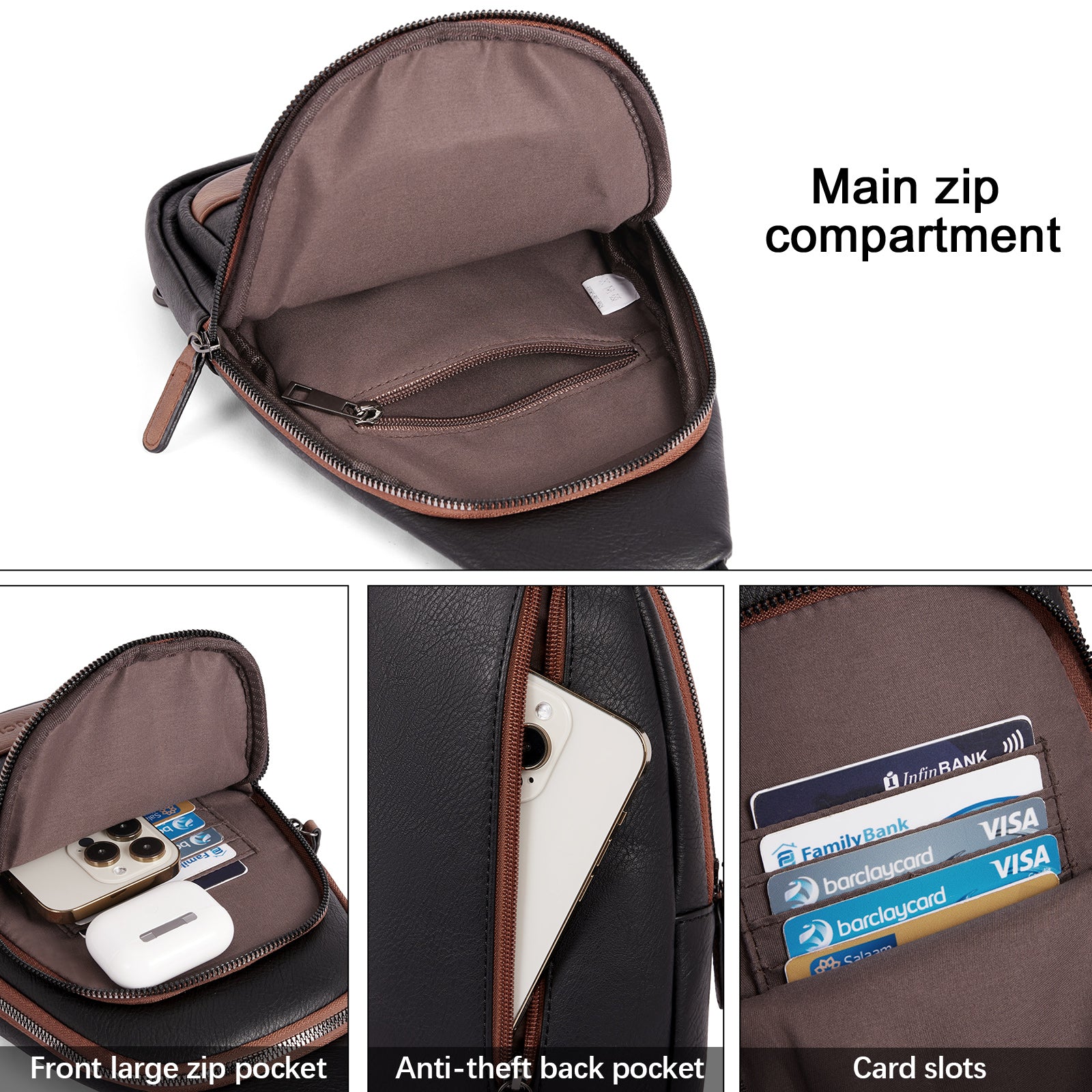 Sling Bag for Women Crossbody Leather