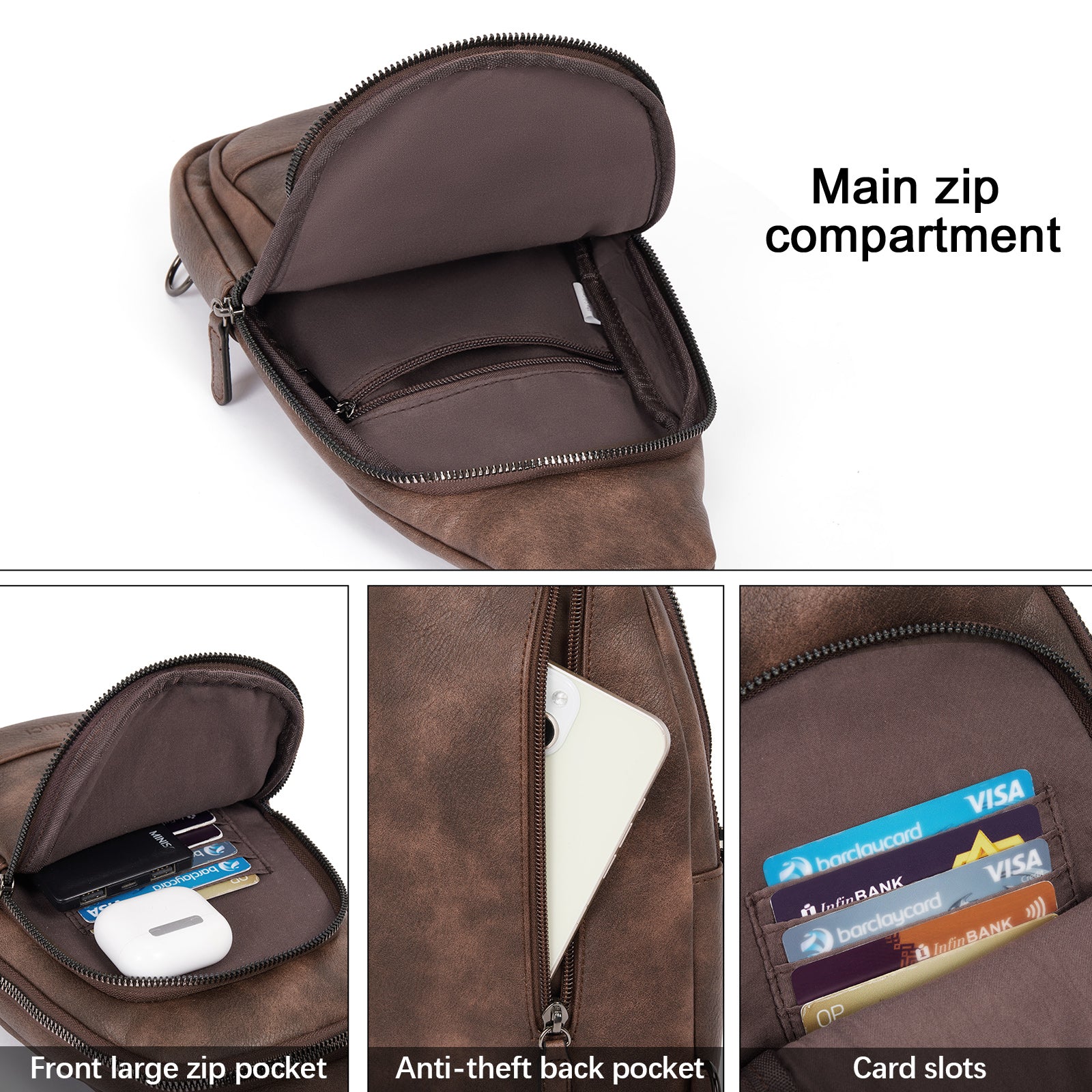 Sling Bag for Women Crossbody Leather