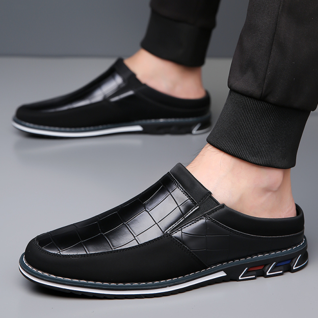 Men's Fashion Calfskin Leather Slippers