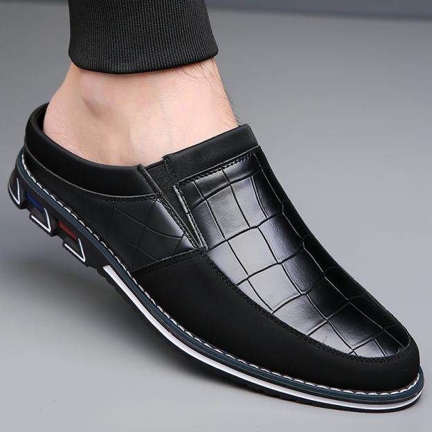 Men's Fashion Calfskin Leather Slippers