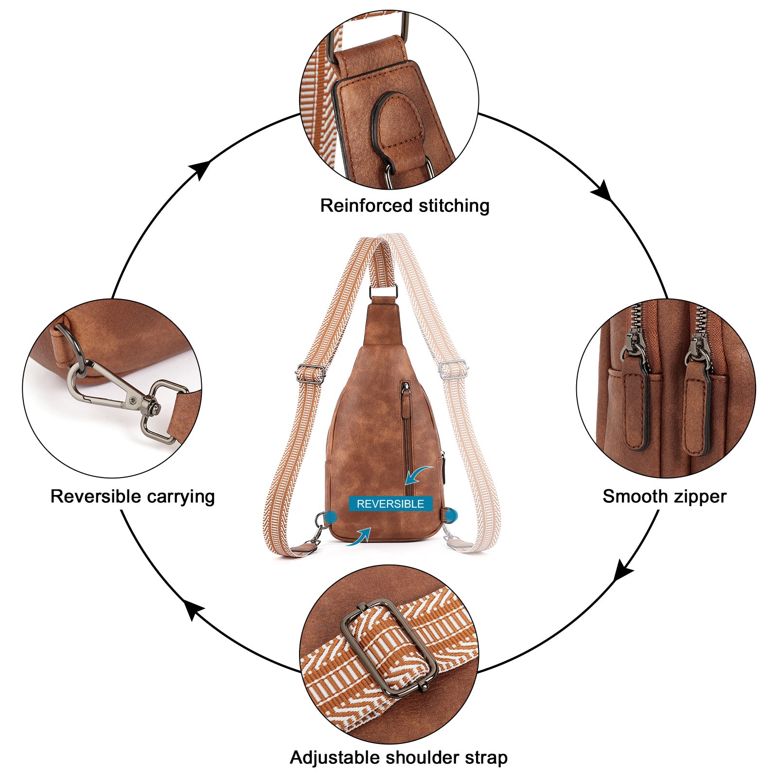 Sling Bag for Women Crossbody Leather