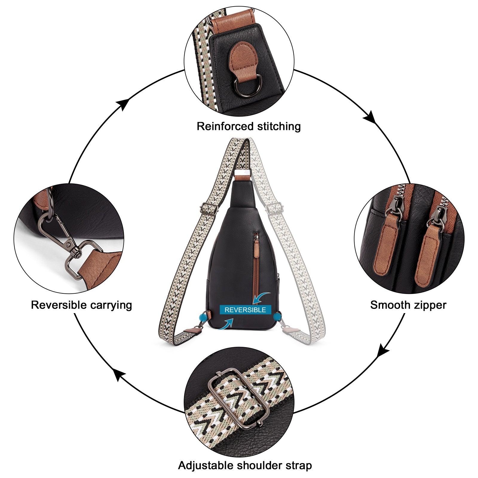 Sling Bag for Women Crossbody Leather