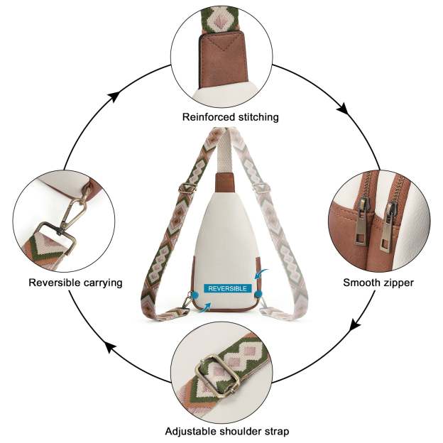 Sling Bag Crossbody Bags for Woman Leather Cross Body Bag Sling Backpack Crossbody Chest Bag Daypack Travel