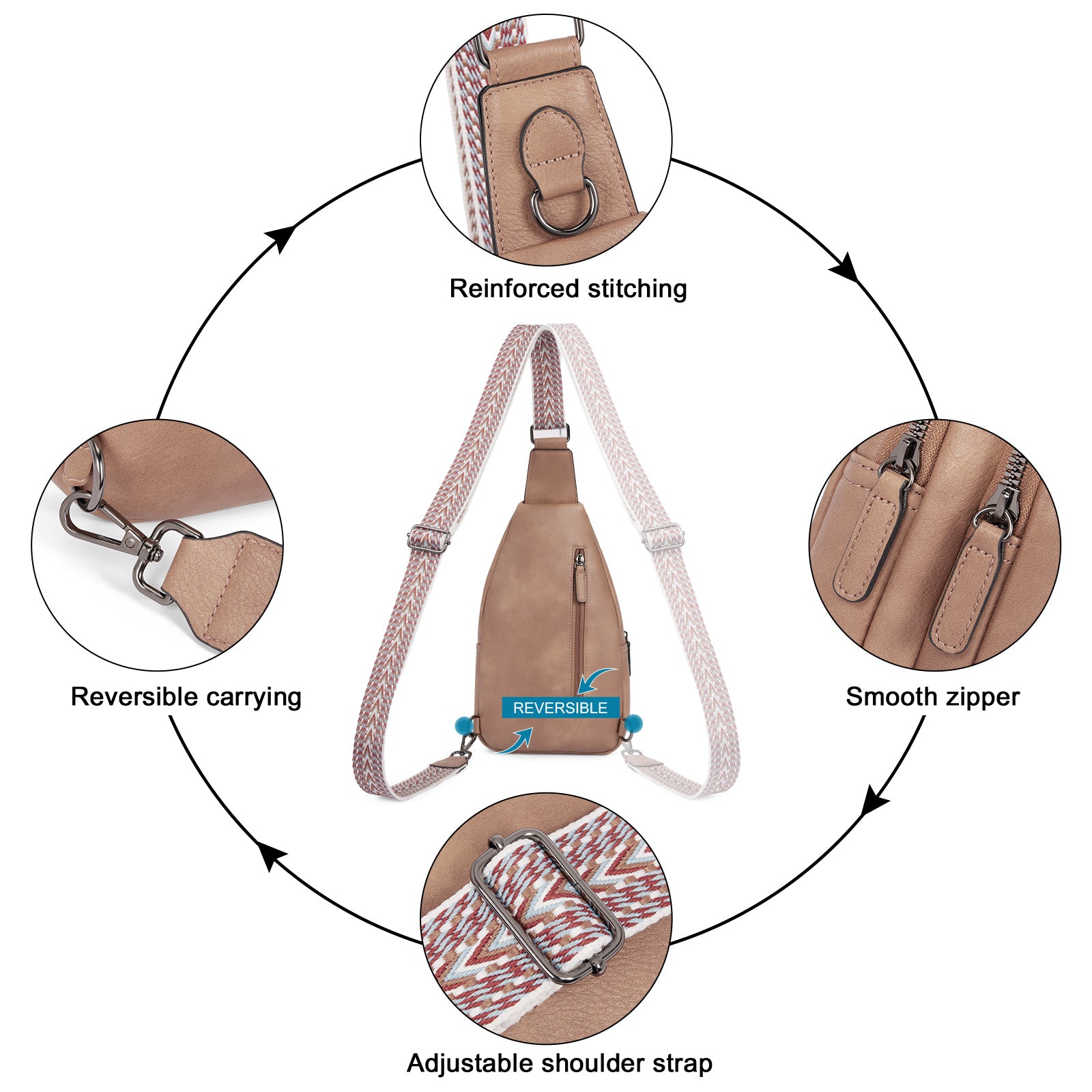 Sling Bag for Women Crossbody Leather