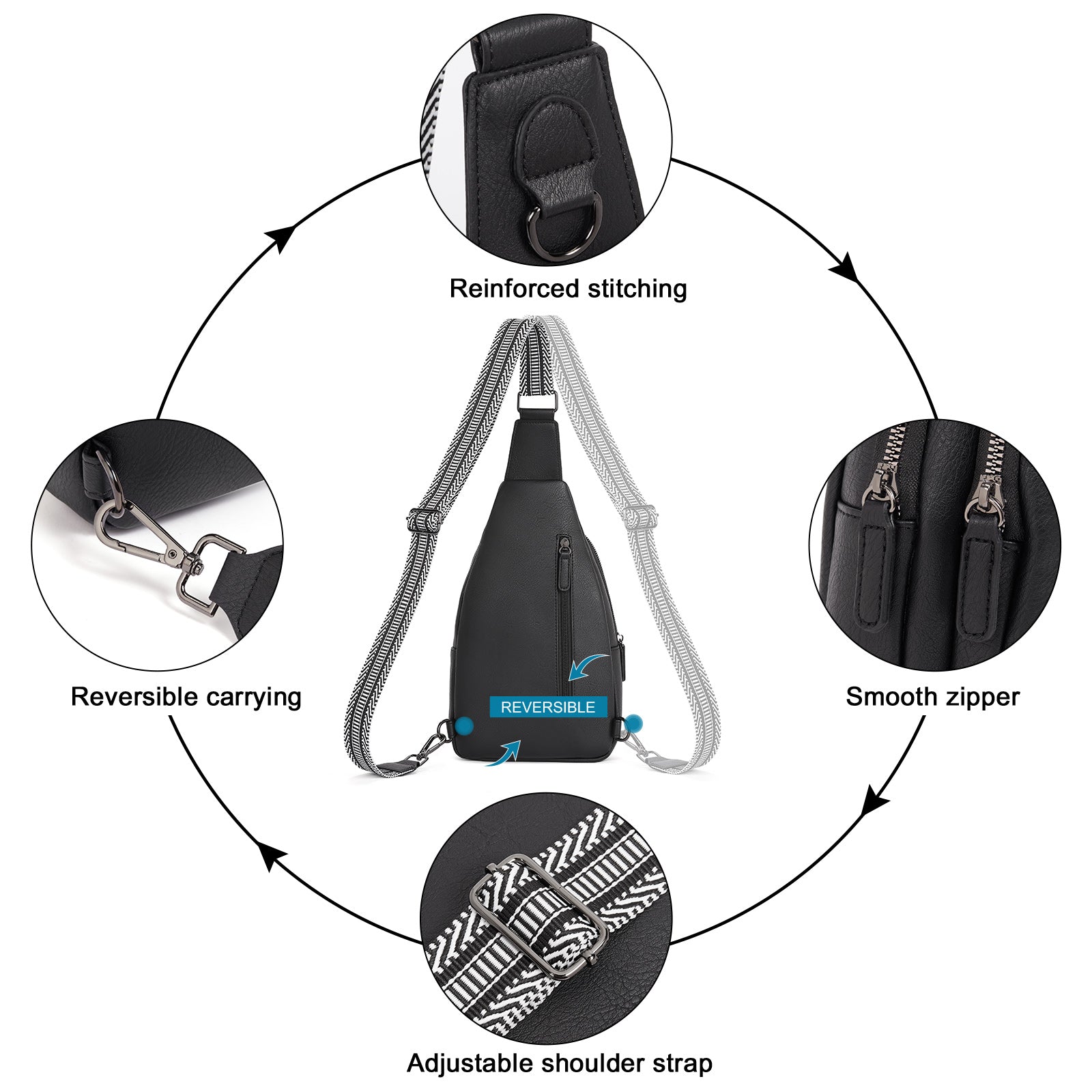 Sling Bag for Women Crossbody Leather